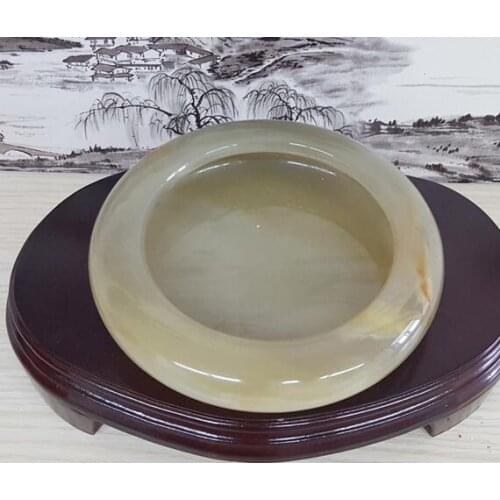 16cm Natural jade creative personality large retro European fashion decorative ashtray