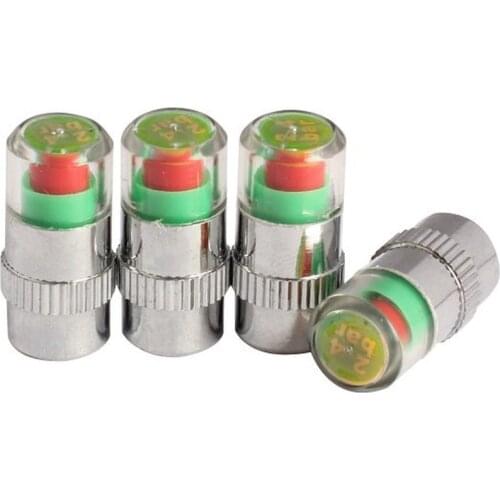 4Pcs/set Cars Tire Air Pressure Monitor Alert Indicator Tire Valve Cap Gauge Car Accessories Eye Alert Diagnostic Tools Kit