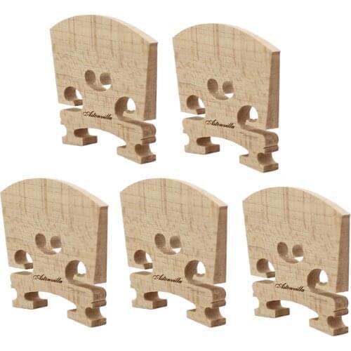 5 Pieces Aged Maple Full Size Violin Bridge Fitted Violins Fiddle Replacement Parts DIY