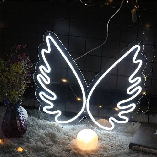 Wings Shape sign Custom Neon Sign Light Waterproof Flex Led LED Light Signs For Wedding Birthday Party Restaurant Decoration