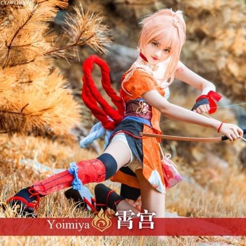 Anime! Genshin Impact Yoimiya LiuYanHuaWu Skin Game Suit Uniform Cosplay Costume Halloween Party Role Play Outfit Women 2021 NEW