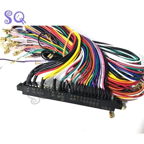 Arcade JAMMA 56 Pin Interface 2.8mm 4.8mm Cabinet Assembly Wire Wiring Harness PCB Cable Joystick Push Button Cable