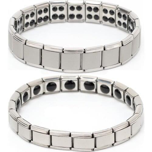 Stainless Steel Magnetic Therapy Bracelet for Women Men Health Care Hematite Massage Bracelets Elastic Wrist Jewelry