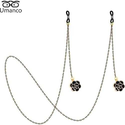 75cm Sunglasses Chains for Women with Pendant Star Cross Rose Key Black Gold Glasses Chains Anti-drop EyeGlasses Jewelry