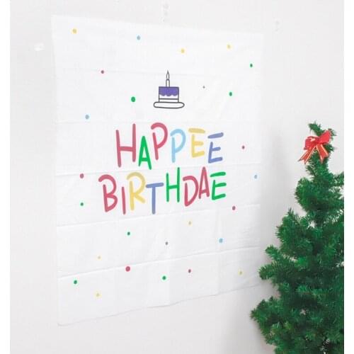 Colorful Letters Printing Tapestry Kids Children Happy Birthday Hanging Cloth Q1FE