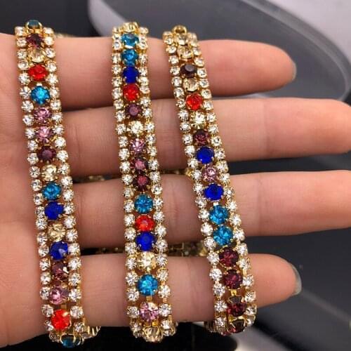 Color stone Crystal Rhinestone Wedding dress accessories Pearl Beaded Lace Trim fabric applique patches Iron on or Sew on