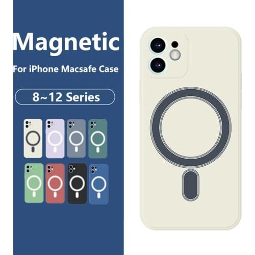 For Magsafing Magnetic Cover For iPhone 12 Mini 11 Pro Max XS XR X 8 Plus Macsafe Case Silicone Shockproof Back Protective Shell