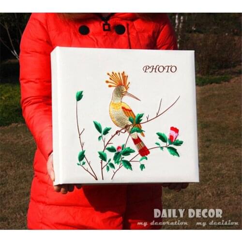 Photo album for 600 photos large capacity fancy embroidered pu leather family album big wedding flush mount photo album de fotos