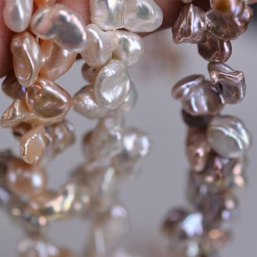 ICNWAY 15inch Natural reborn keshi Freshwater Pearl 15-20mm for Silver 925 Jewelry Making Necklace Bracelet Earring