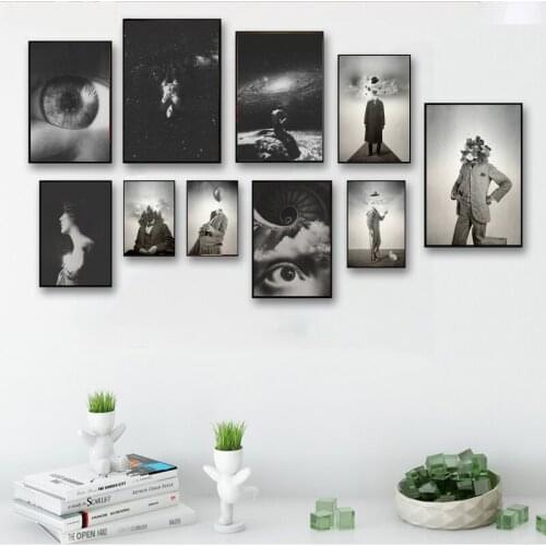 Surreal collages Abstract Eyes Canvas Poster Art Prints Painting Wall Picture for Children Living Room Decor