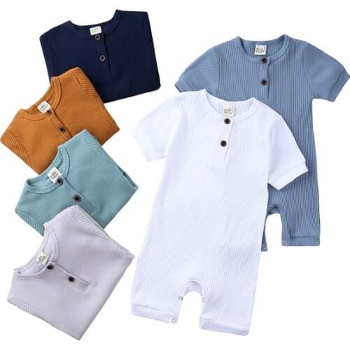 Newborn Baby Rompers Short Summer Cotton Rompers Kids Baby Boys Girls Jnmpsuit Toddler Costume Clothes For Baby Age 0-24Months