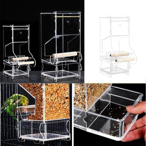 Box Birds Supplies Creative Anti-spatter Container Bird Feeder Pet Bird Cage Feeder Food Container Transparent Parrot Feeding