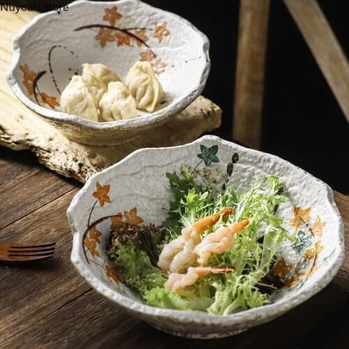 Creative 8-inch Shaped Ceramic Bowl Vegetable Bowl Salad Bowl Household Rice Bowl Dessert Bowl Tableware Kitchen Supplies