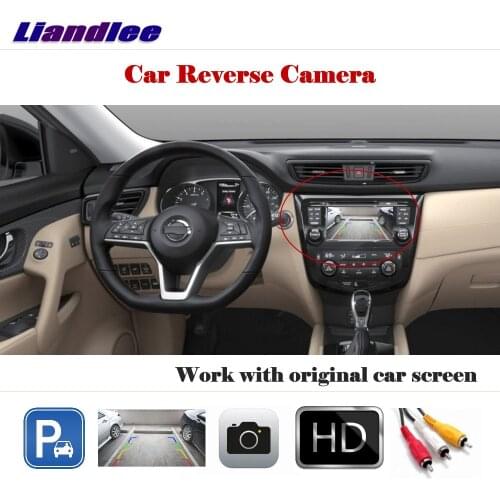 Liandlee Auto Reverse Rear Camera For Nissan X-Trail Rogue 2013-2018 HD CCD Back Parking CAM Work With Car Factory Screen