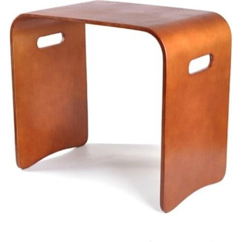 Fashion creative simple makeup stool home black solid wood stool stack bed table stool simple shoe bench