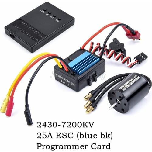 RC Motor 2430 7200KV Brushless Motor + 25A Brushless Speed Controller ESC High Quality for 1/18 & 1/16 RC Car