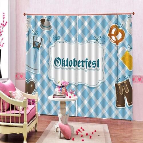 Cartoon dress hat curtain Print Photo For Living Room Kids Bedroom Blackout Window Drapes Indoor Decor set (left and right side)