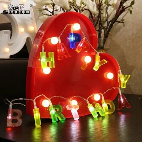Novelty Happy Birthday String Light AC & Battery Fairy Lights Outdoor Decoration Holiday Garland Christmas Lighting