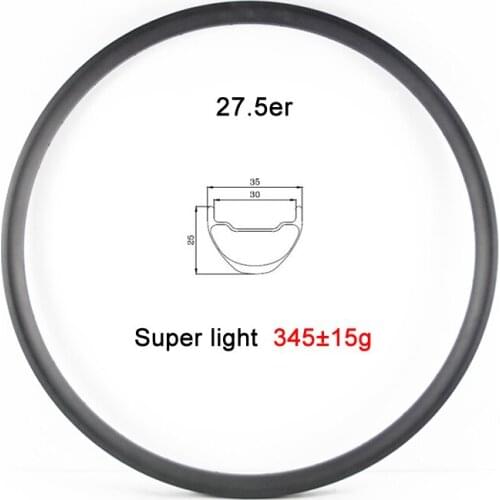 LIENGU 345g 27.5er MTB XC tubeless clincher 35mm carbon rim UD matte glossy 25mm depth cross country mountain 27.5 inch bike rim