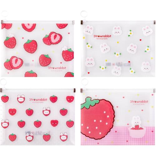 Sharkbang Strawberry Rabbit A4 File Folder Big Capacity File Pocket Document Organizer Holder Storage Bag School Stationery