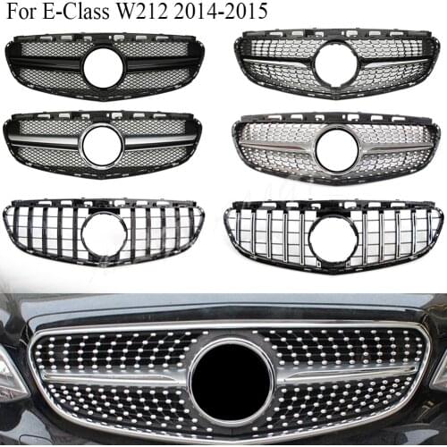 Front Racing Billet Bumper Grille Upper Facelift Grill For Mercedes Benz E-Class W212 2014 2015 Diamond GT