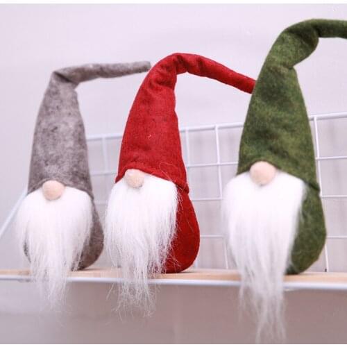 27CM Plush Toy Old Man Doll Ornaments Novelty Christmas Decorations For Home Soft Faceless Doll Christmas New Year Gift For Kids