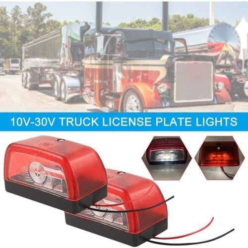 2pcs 3LED Car Led License Number Plate Light 12v 24v Universal Led License Plate Lamp For Truck Trailer Lorry Rear Tail Light
