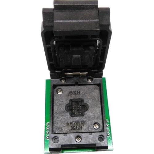 BGA24 to DIP8 Programming adapter pin pintch 1.0mm IC size 6*8 mm BGA24 IC Test Socket BGA24 clamshell SMD ZIF adapter