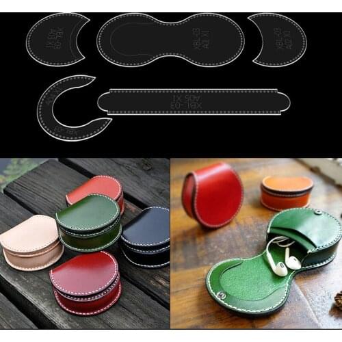 Leather wallet making Template Leather Craft Acrylic Wallet Bag Pattern Stencil Tool DIY Leather sewing accessories