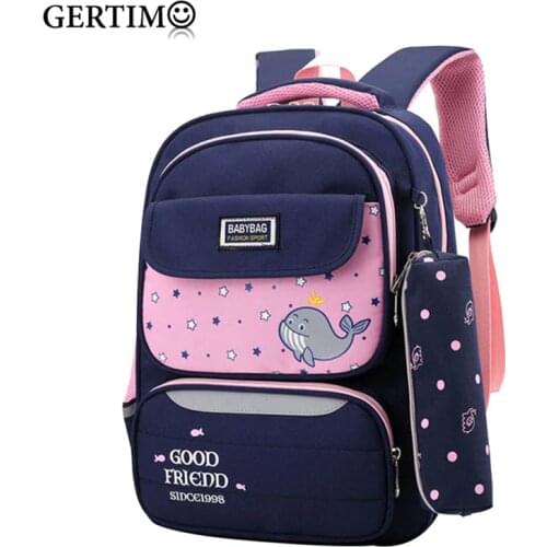 Primary Children Cute Cartoon Animal Printing Waterproof School Bags Boys Girls Orthopedic Schoolbags Backpacks Kids Schoolbags
