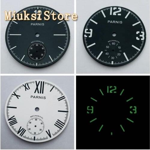 PARNIS 38.9mm 1pcs dial luminous dial suitable for ETA6498 Seagull ST3620 movement