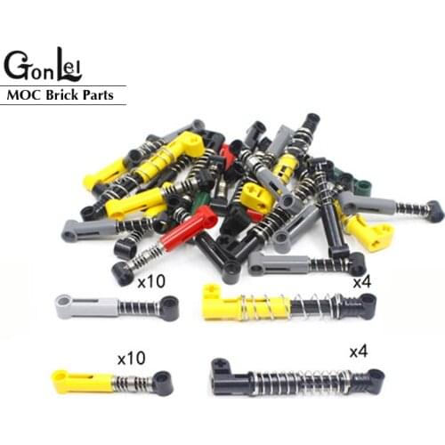 28Pcs/lot High-Tech Steering Shock Absorber 6.5L/9.5L Soft/Hard Spring MOC Building Blocks Bricks High-Tech Cars Spare Parts Toy
