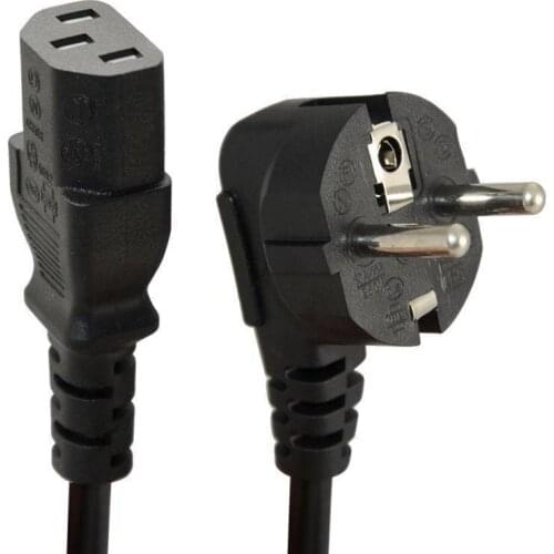 1.8m C13 IEC Kettle to European 2 pin Round AC EU Plug Power Cable Lead Cord PC