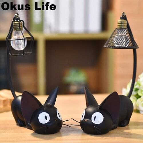 2PCS Gigi Cat LED Night Light Creative Resin Children Toy Lamp Bedside Table Lamp Home Room Desk Decoration For Birthday Gift