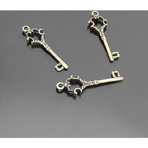 21098)30PCS 30x10MM Antique Bronze Zinc Alloy Key Charms Pendants Diy Jewelry Findings Accessories Wholesale