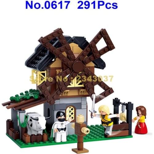 Sluban 291pcs assassin legend knight windmill field of practising martial arts building block Toy