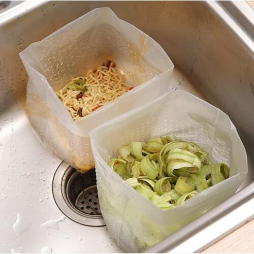 30PC Garbage Drain Bag Trash Rubbish Waste Filter Bag Self-standing Eco-friendly Drain Sink Strainer Disposable Kitchen Supplies
