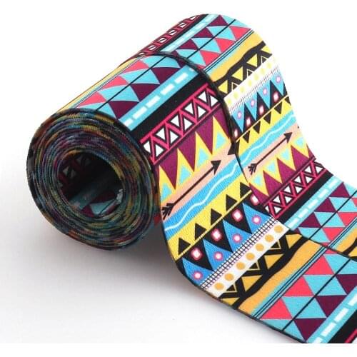 5 Yard 38mm/1.5'' Folk Style Purse Strap Webbing Geometric Belt Key Fob Tote Bag Lanyard Ribbon Cotton Webbing