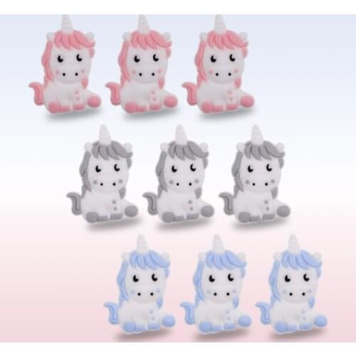 Sunrony 50pcs Animal Silicone Beads Cute Cartoon Rodent BPA Free Baby Teething Necklace Mordedor Nursing DIY Jewelry Toy