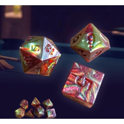 7Pcs Dice Two-color Multi-sided Acrylic Sharp Edge Digital Dice Board Game Set Gift for Party Entertainment Supplies