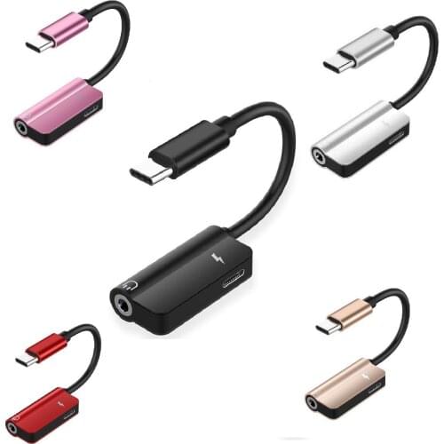 Type C Turn 3.5mm Audio Cable Type- C- in-Connector Rechargeable Headset Patch Cord Millet Huawei