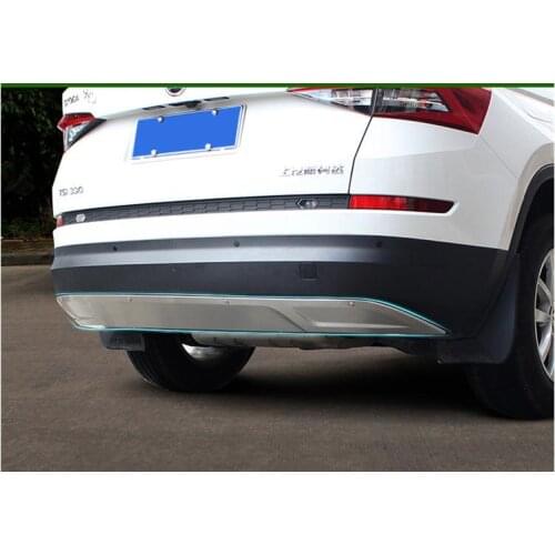 Car styling 2 pcs Stainless steel front and rear Bumper Protector Skid Plate cover For Skoda Kodiaq 2017 2018 2019 year