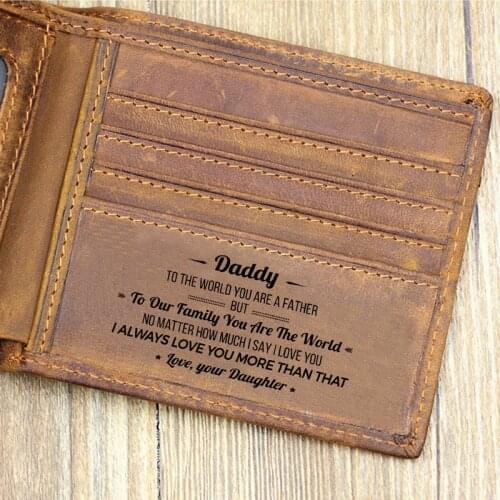 Daddy Fathers' Wallet - Leather Wallet, The Perfect Mens Gift, To My Mens Gift, Gifts for Daddy from Daughter Son
