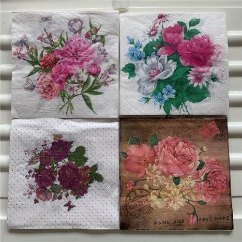 Decoupage table paper napkins elegant tissue vintage towel flower butterfly stamp birthday wedding party home beautiful decor 20