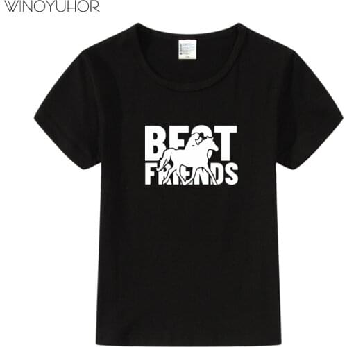 Children Tops Kids Clothes Girls Cotton T Shirts For Boys Short Sleeve Summer T-Shirts 2020 Horse Best Friend Baby Toddlers
