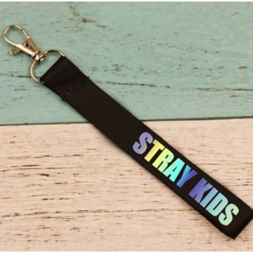 Kpop Stray Kids Laser Mobile Phone Strip Portait Key Chain Cute Phone Strap Keyring Bag Accessory BANG CHAN KIM WOO JIN
