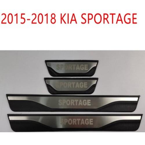 For kia SPORTAGE 2015-2018 Stainless ABS Door Sills Kick Plates Protector Car Styling Accessories 4pcs