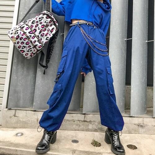 European And American Street Style Bf Trend Multi-Pocket Overalls Active Wear Women Trousers Workout Leggings Fitness Apparel