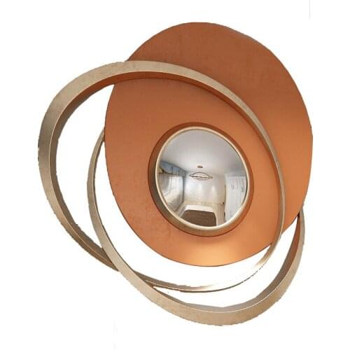 European Luxury Wrought Iron Decorative Mirror Wall Hanging Home Livingroom Wall Murals Crafts Hotel Background 3D Wall Sticker