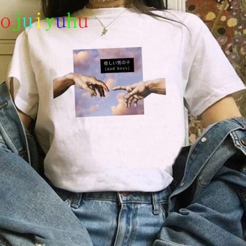 Aesthetic t shirt vaporwave Michelangelo women fashion new harajuku tshirt Casual korean style Graphic hip hop t-shirt female